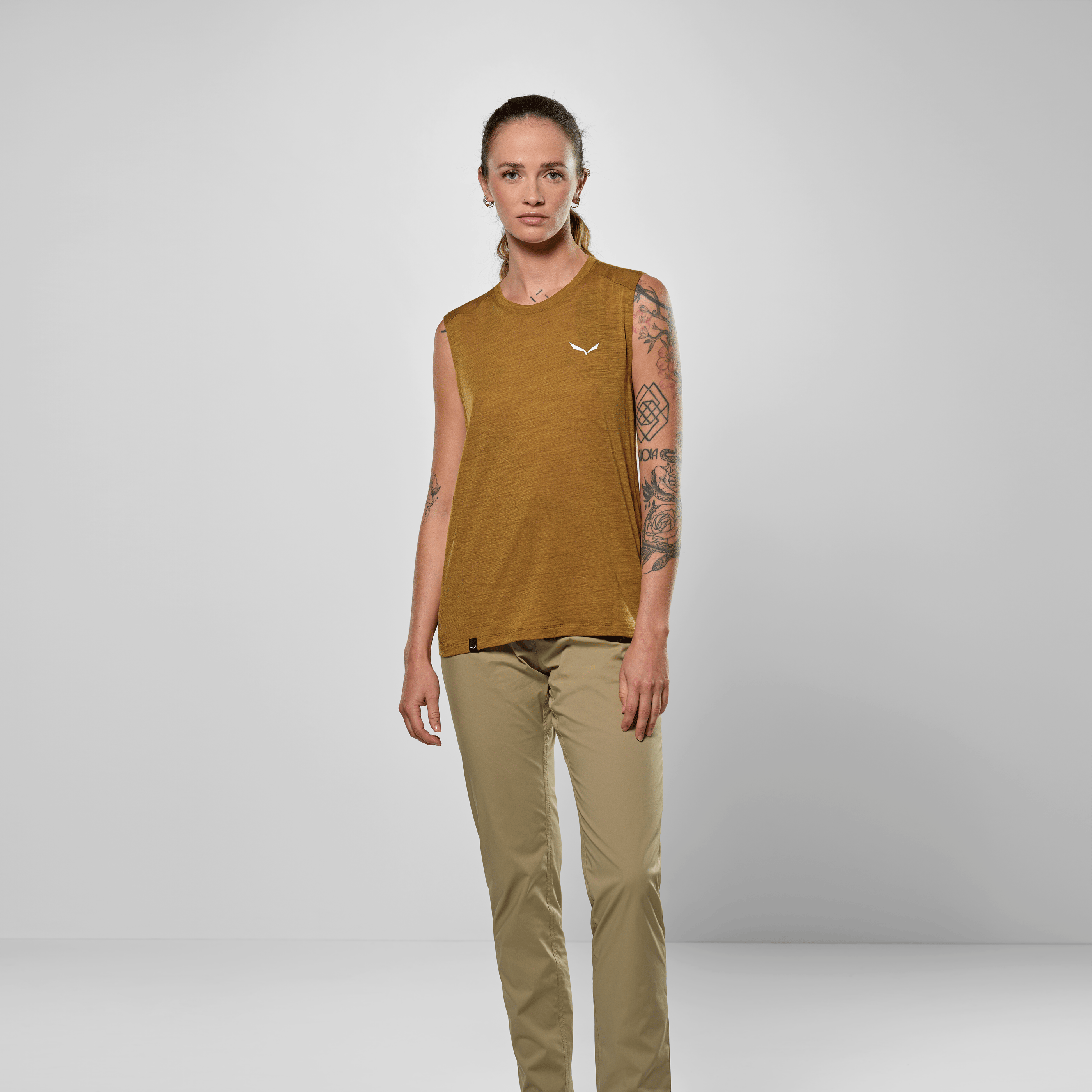 Eagle Minilogo Merino Débardeur Femme on_body image