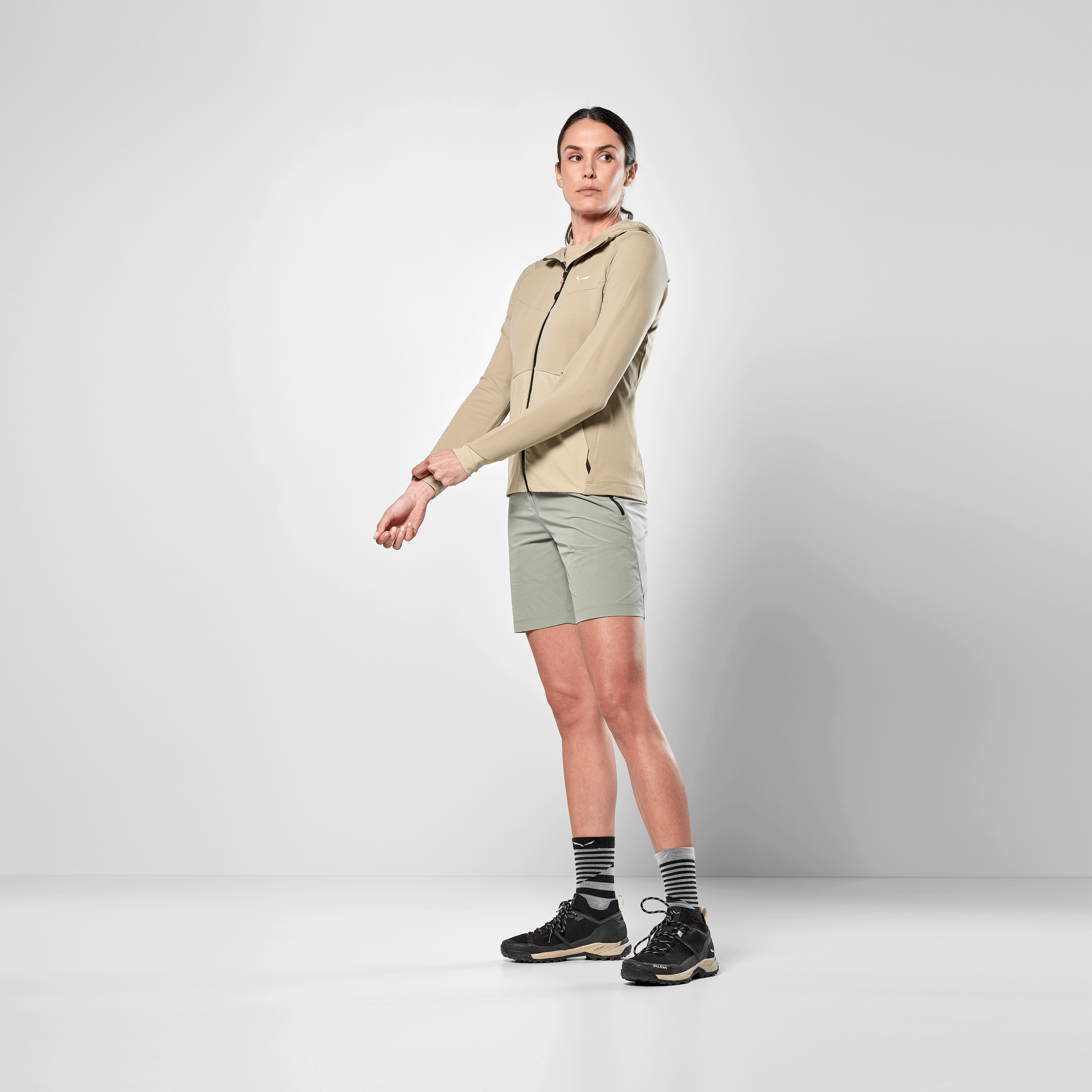 Puez Merino Durastretch Felpa con Cerniera Donna on_body image