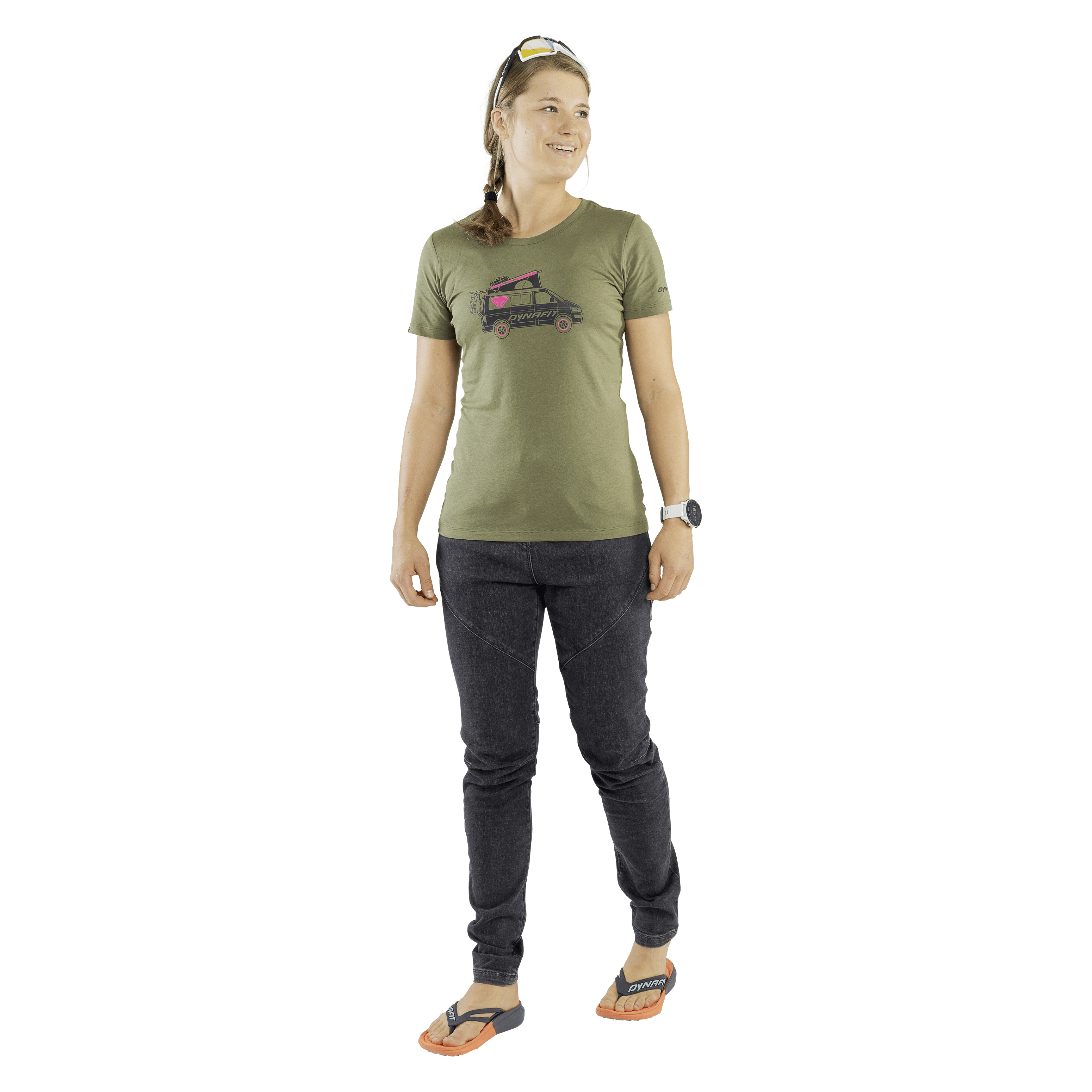 Graphic Cotton T-Shirt Damen  on_body image