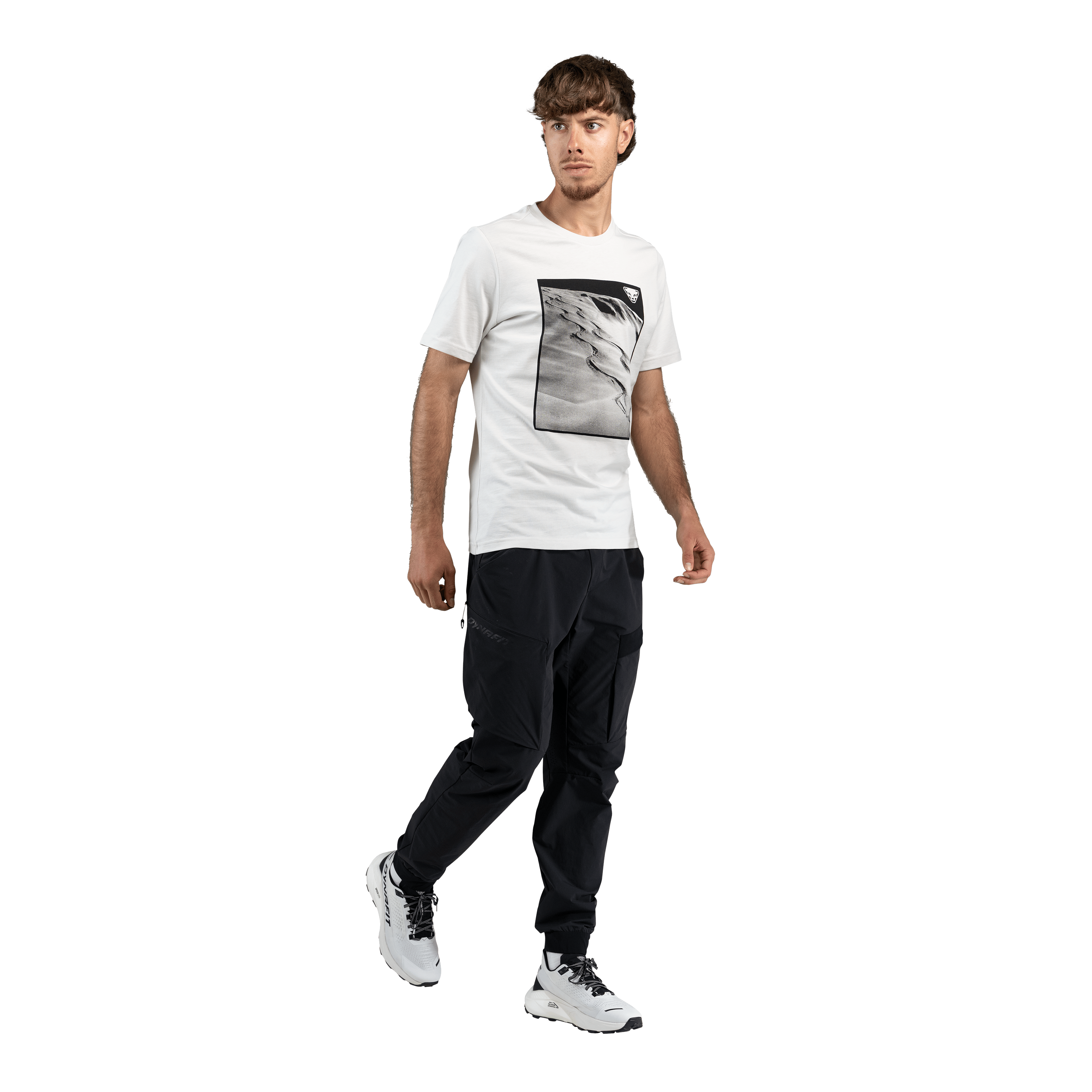 T-shirt grafica in cotone uomo on_body image