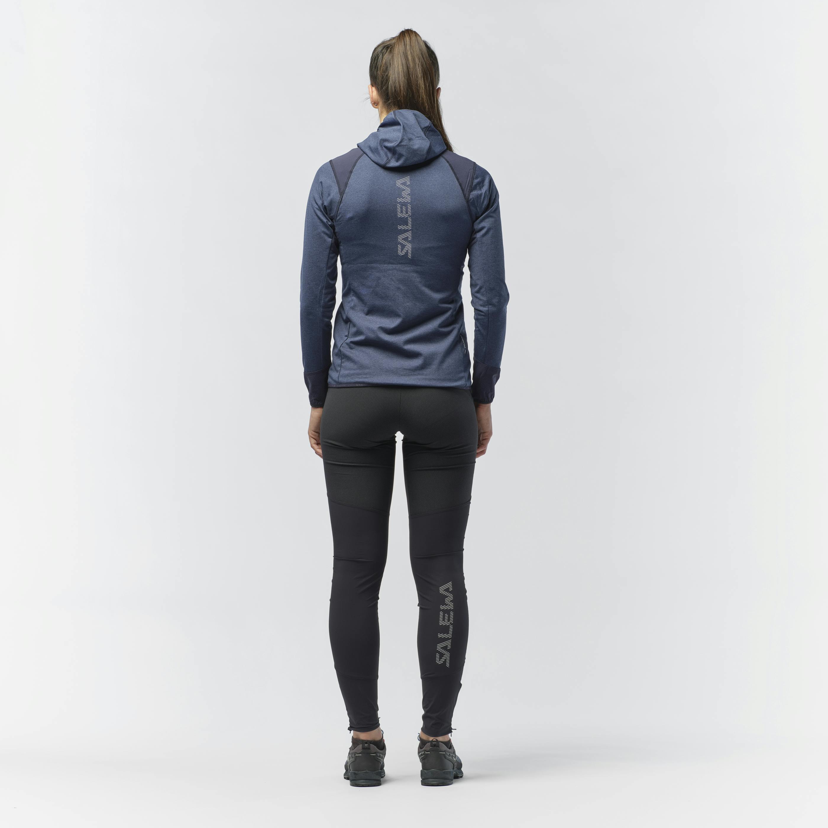 Agner Hybrid Polarlite Durastretch Felpa con Cappuccio Donna on_body image