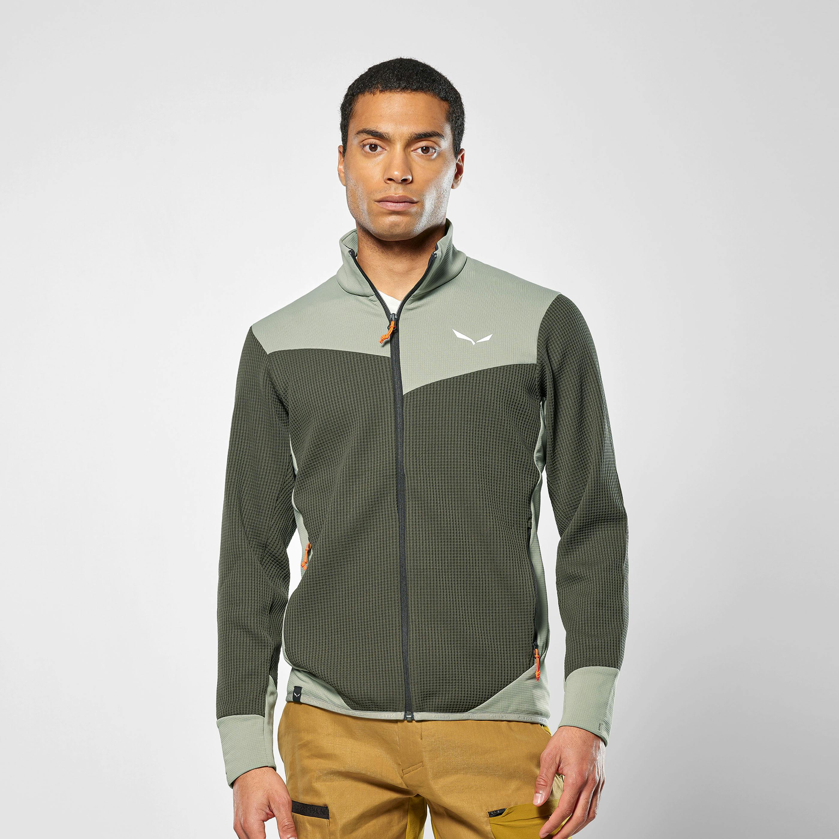 Polaire Salewa Puez Polarlite Homme Vert Olive - 1/4 Zip, Mèche, Thermique - Taille L