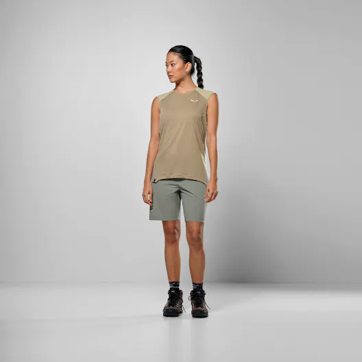 Puez Merino Hybrid Tanktop Damen on_body image