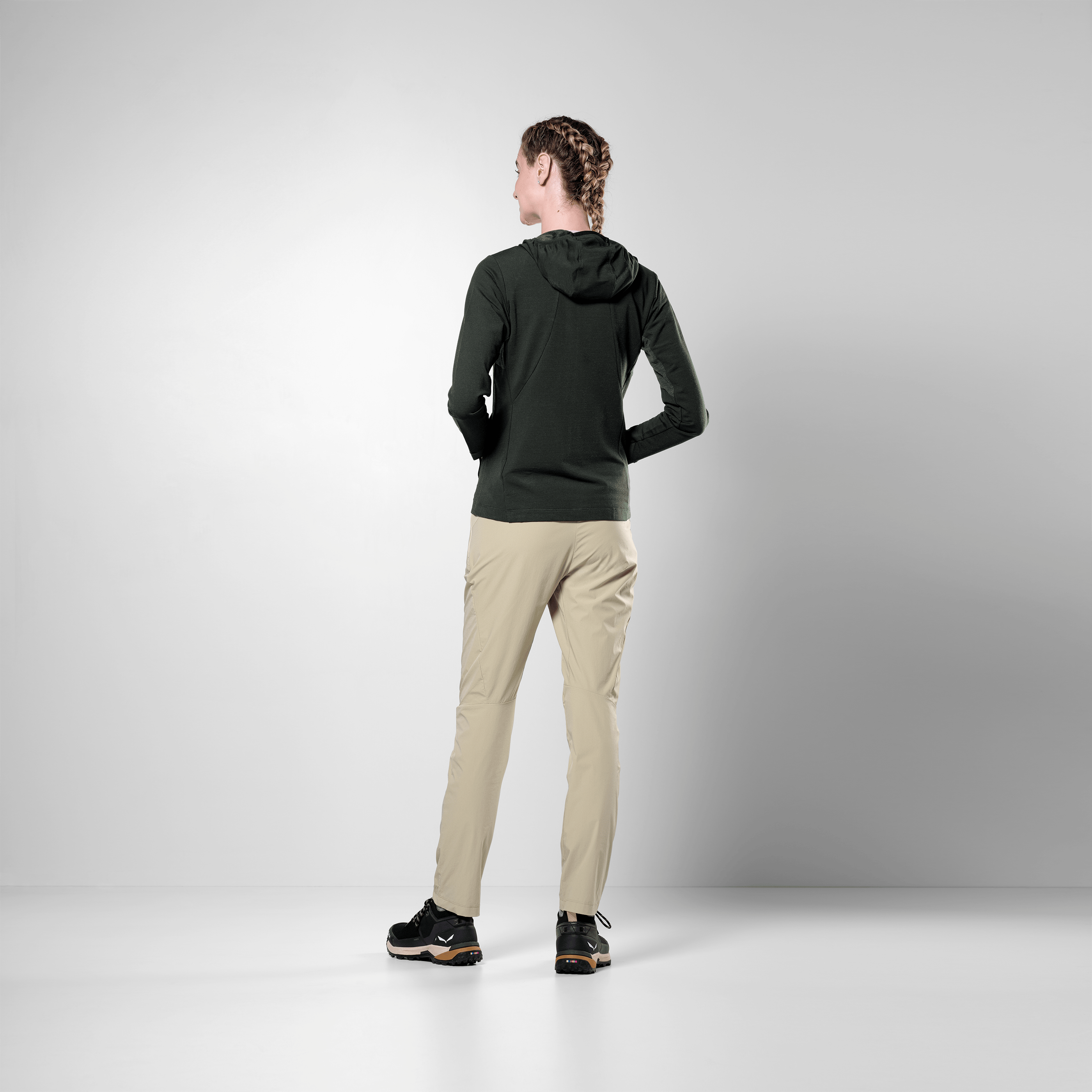 Puez Merino Durastretch Felpa con Cerniera Donna on_body image