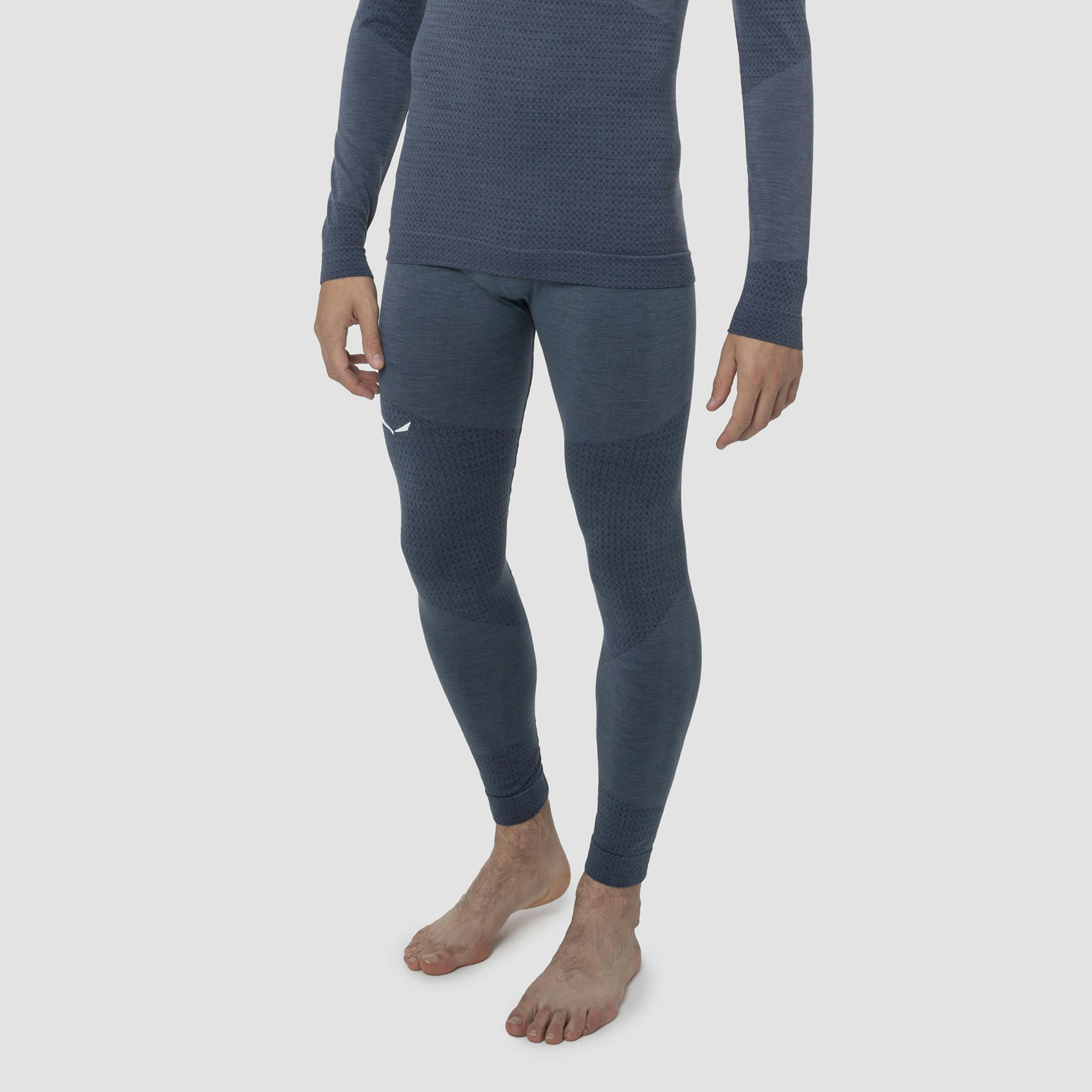 NonSoloCalze Calzamaglia Termica da Uomo Invernale Sport Lavoro Work Sci Montagna Leggings Intimo Felpata in Microfibra Pile Aperta Scaldamuscoli Fitness Running Sottotuta Moto Nera Blu Grigia (Blu
