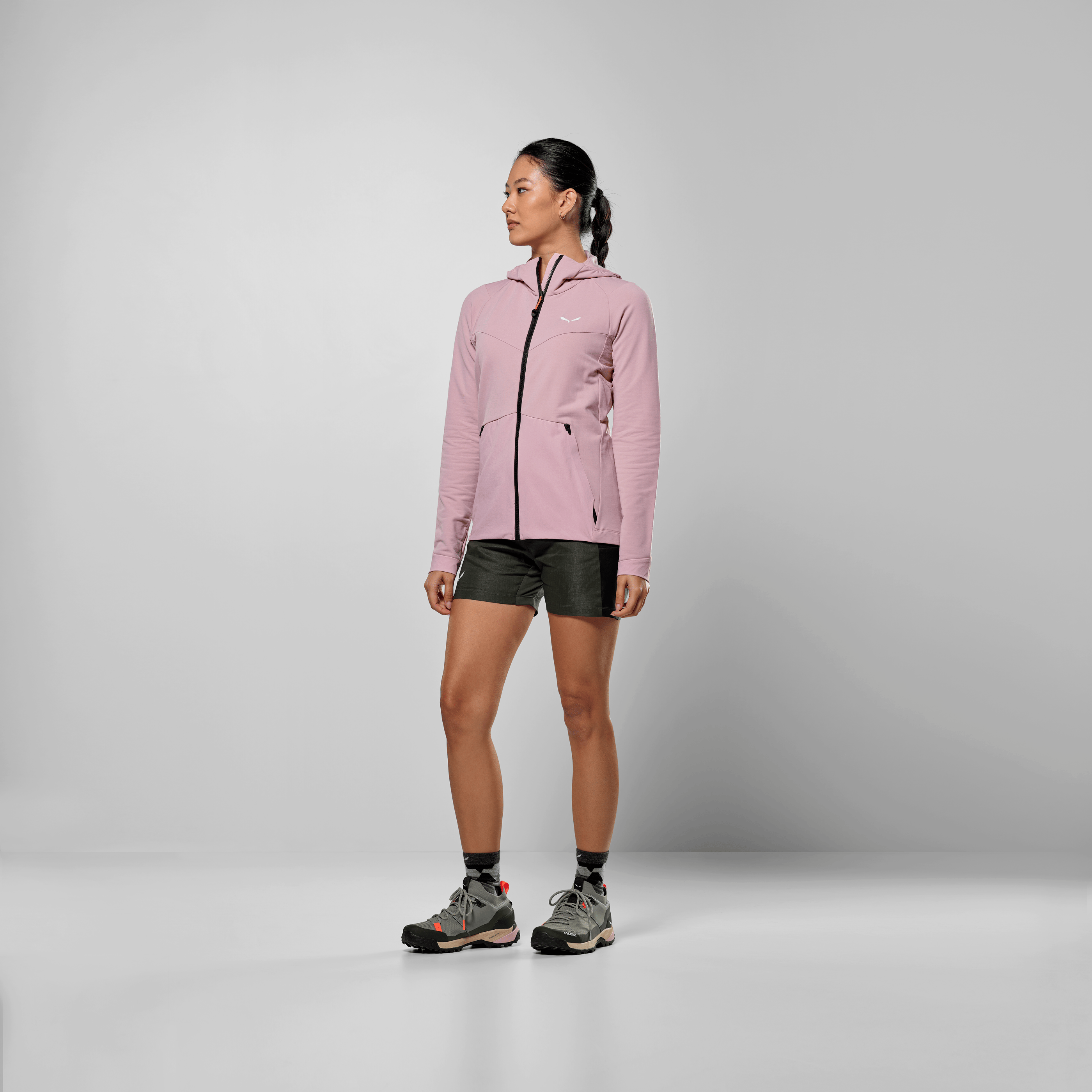 Puez Merino Durastretch Kapuzenjacke Damen on_body image