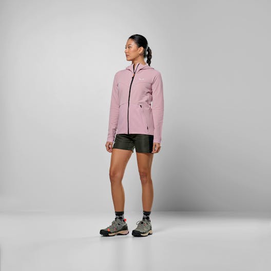 Puez Merino Durastretch Kapuzenjacke Damen on_body image