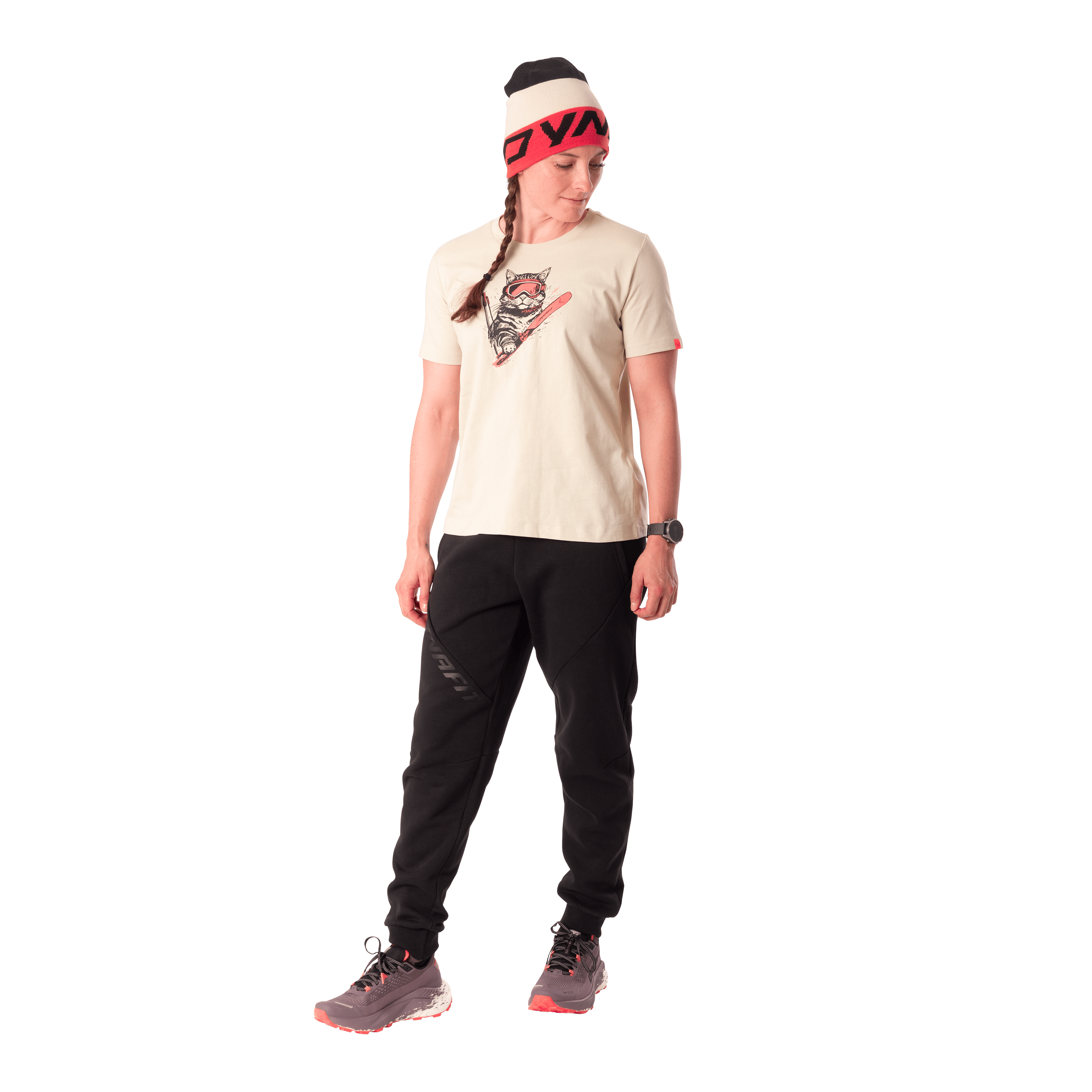 T-shirt grafica in cotone donna on_body image