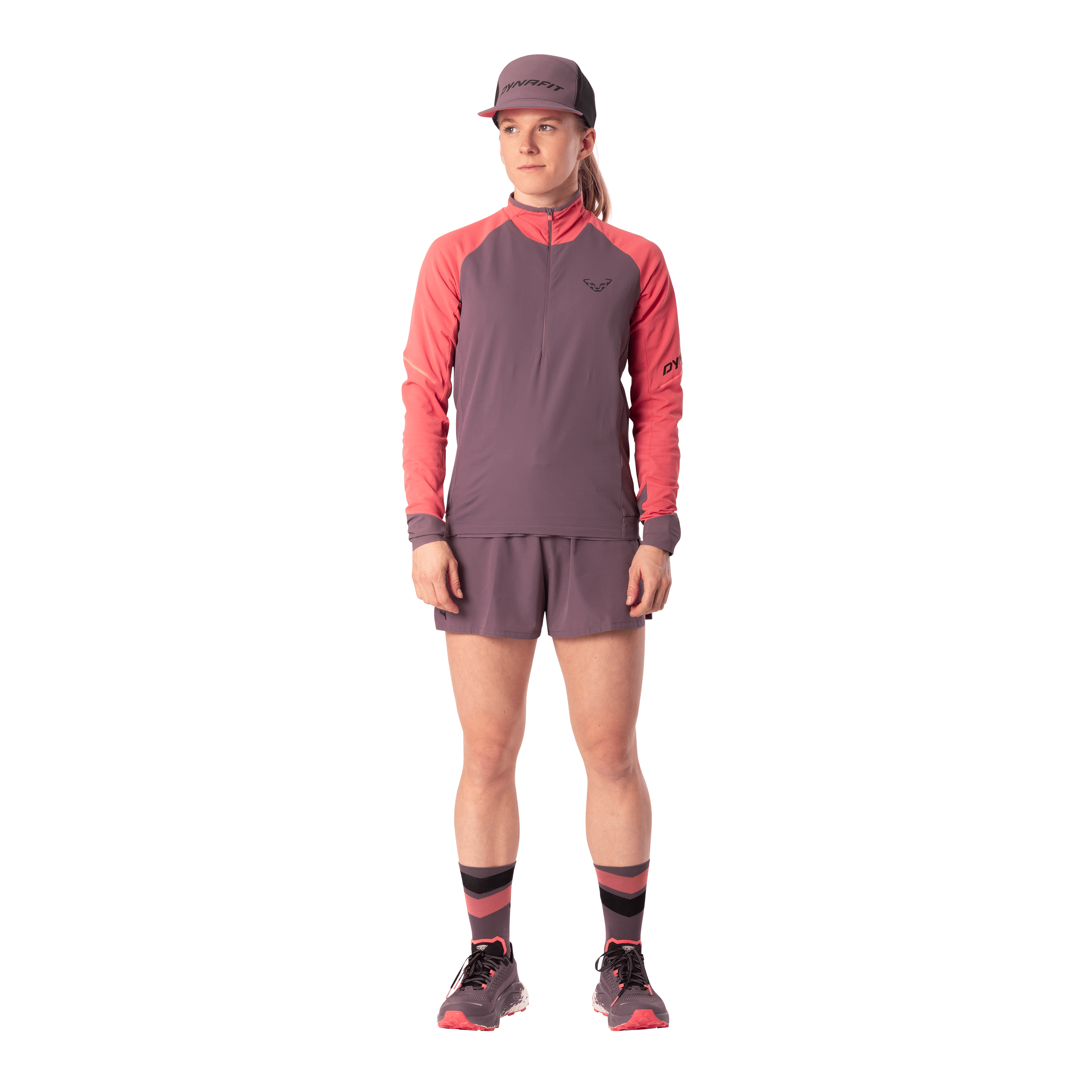 Maglia a manica lunga e 1/2 zip Alpine donna on_body image