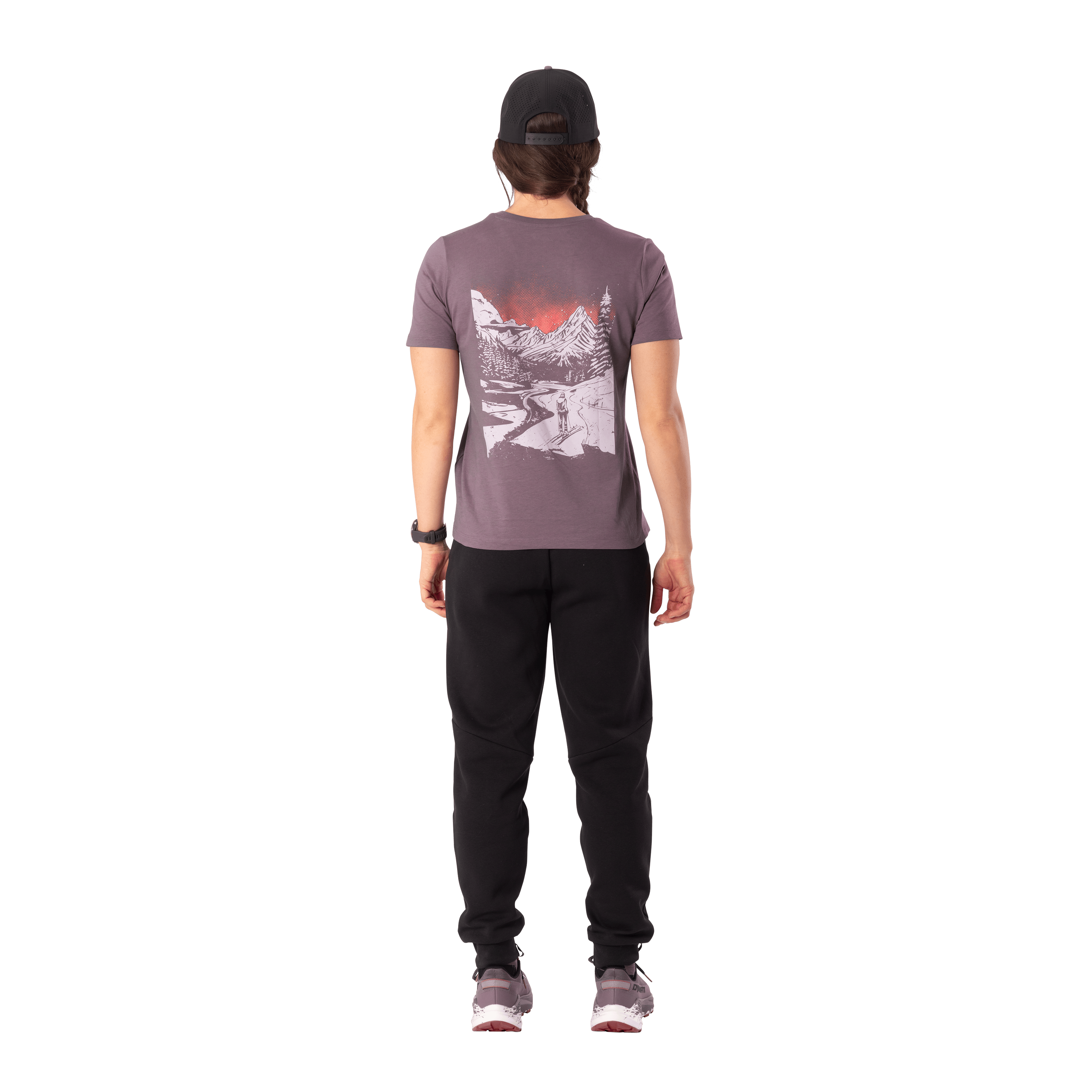 Back Graphic Cotton T-Shirt Women perspective_view image