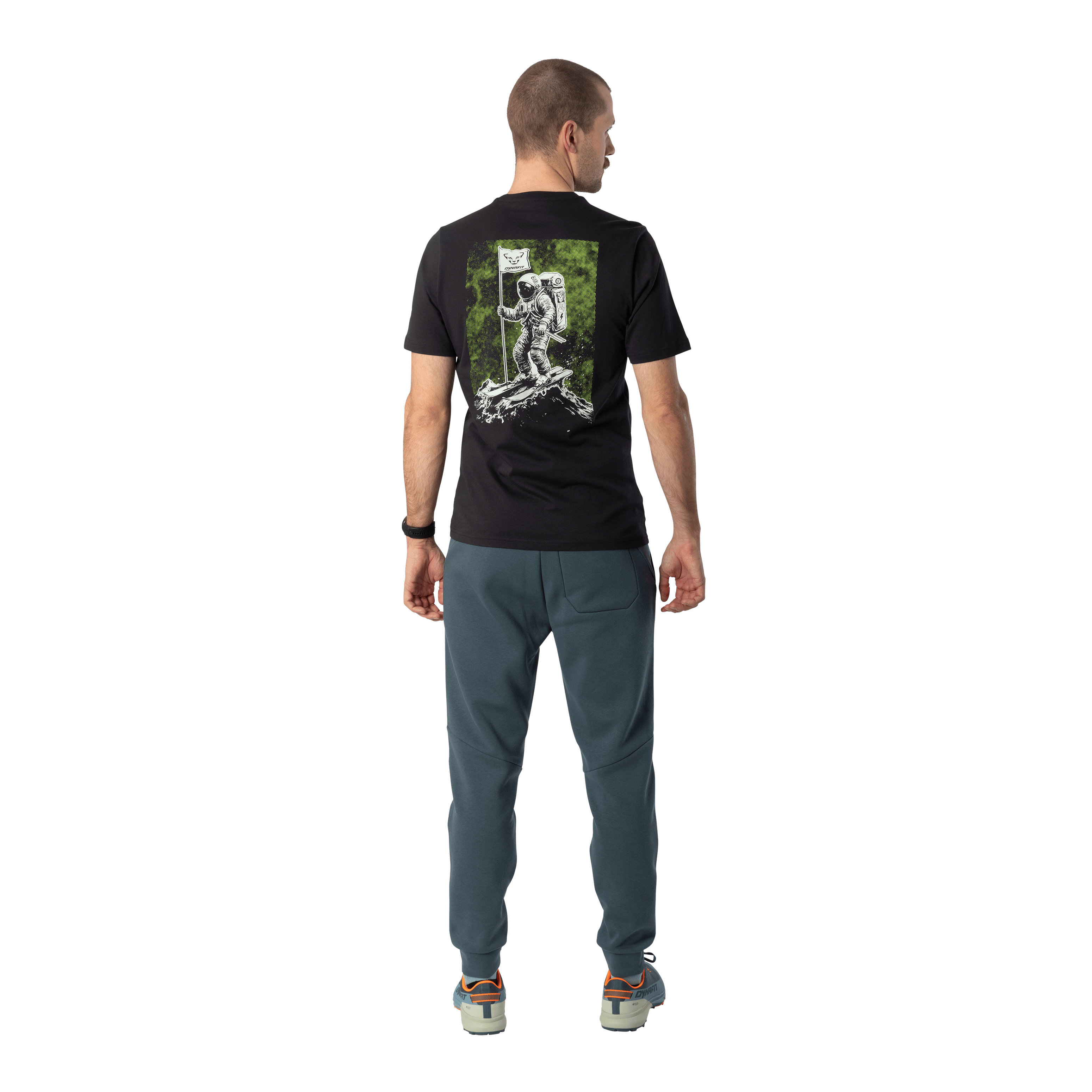 T-shirt in cotone con grafica sul retro uomo perspective_view image