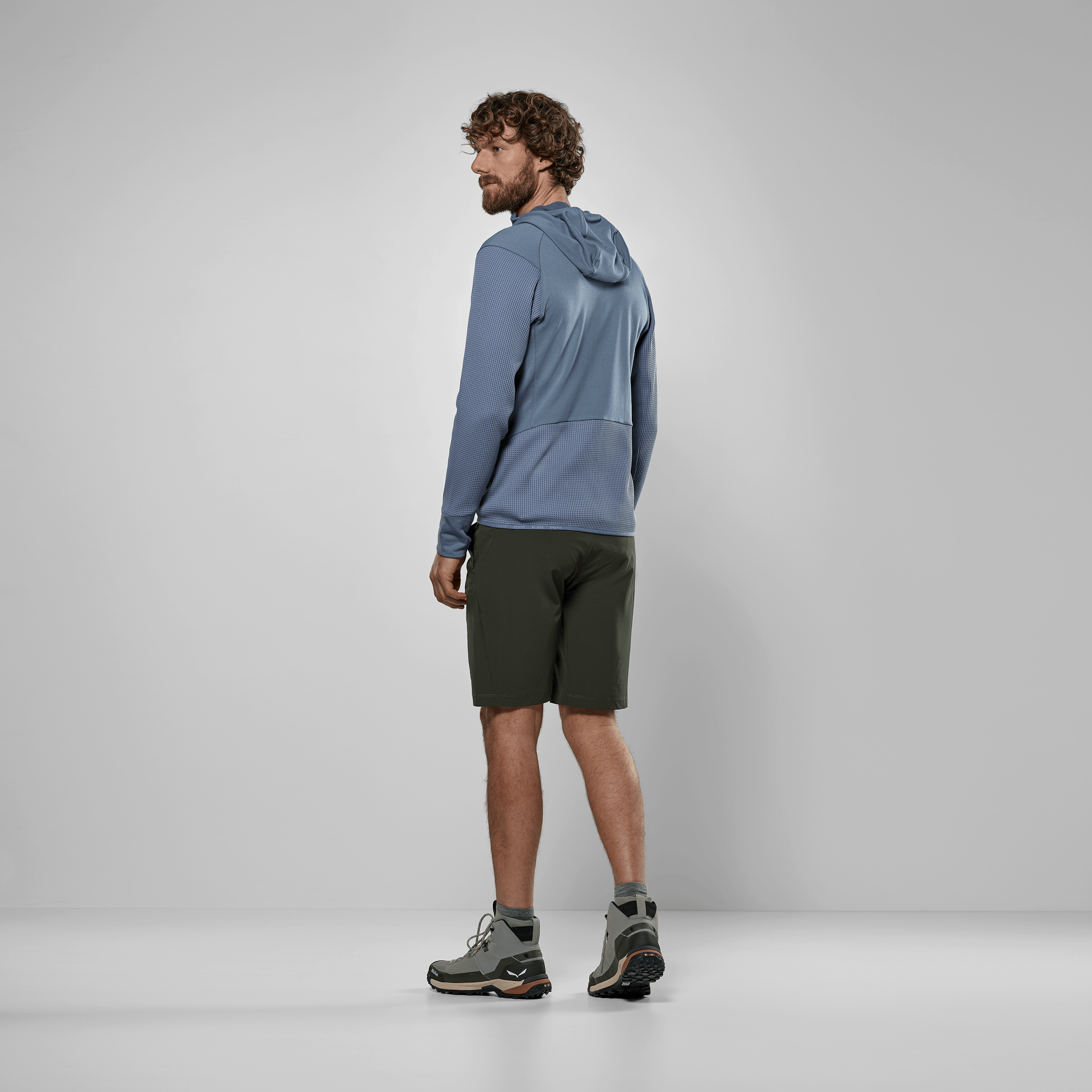 Puez Waffle Hybrid Polarlite Felpa con Cerniera Uomo on_body image