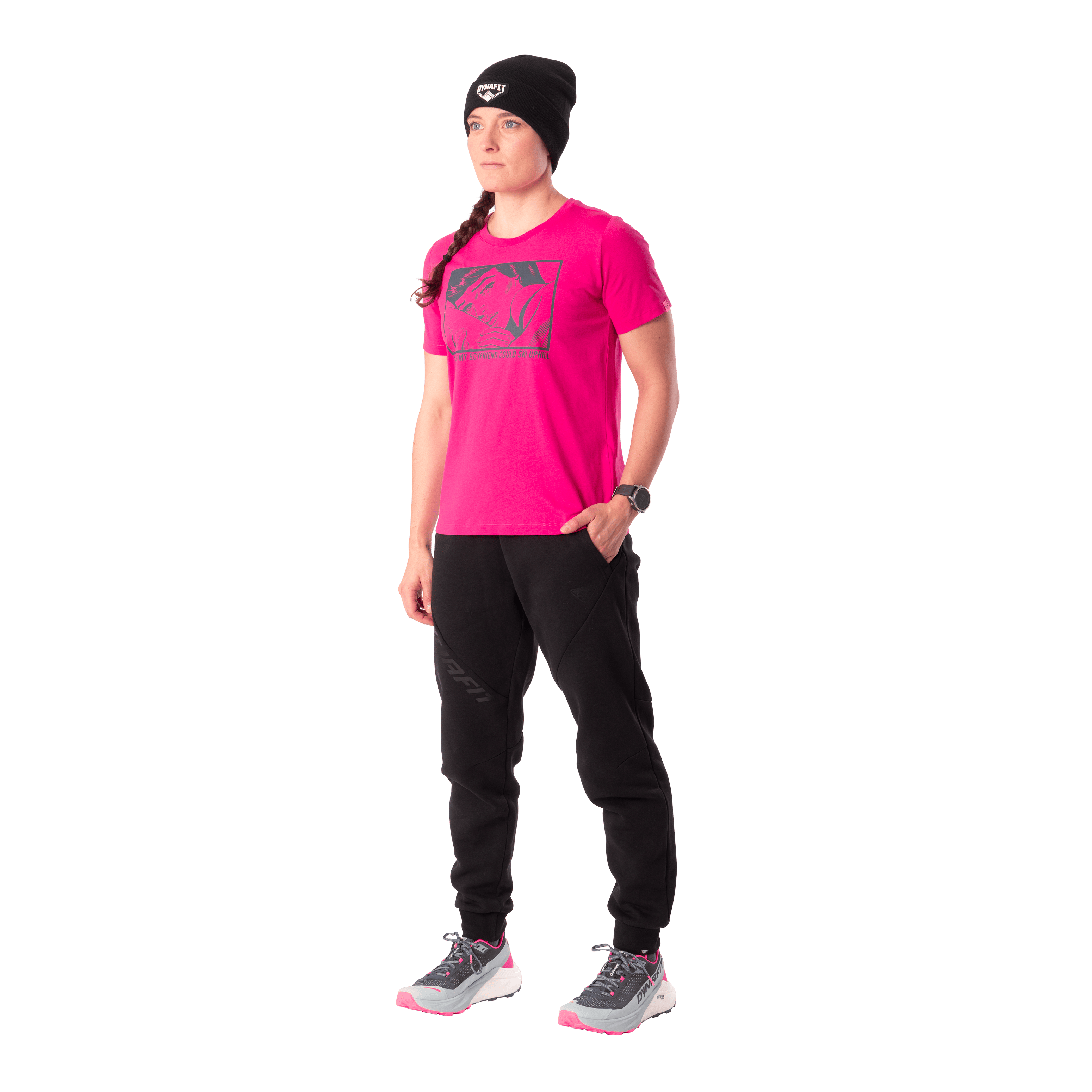 T-shirt grafica in cotone donna on_body image