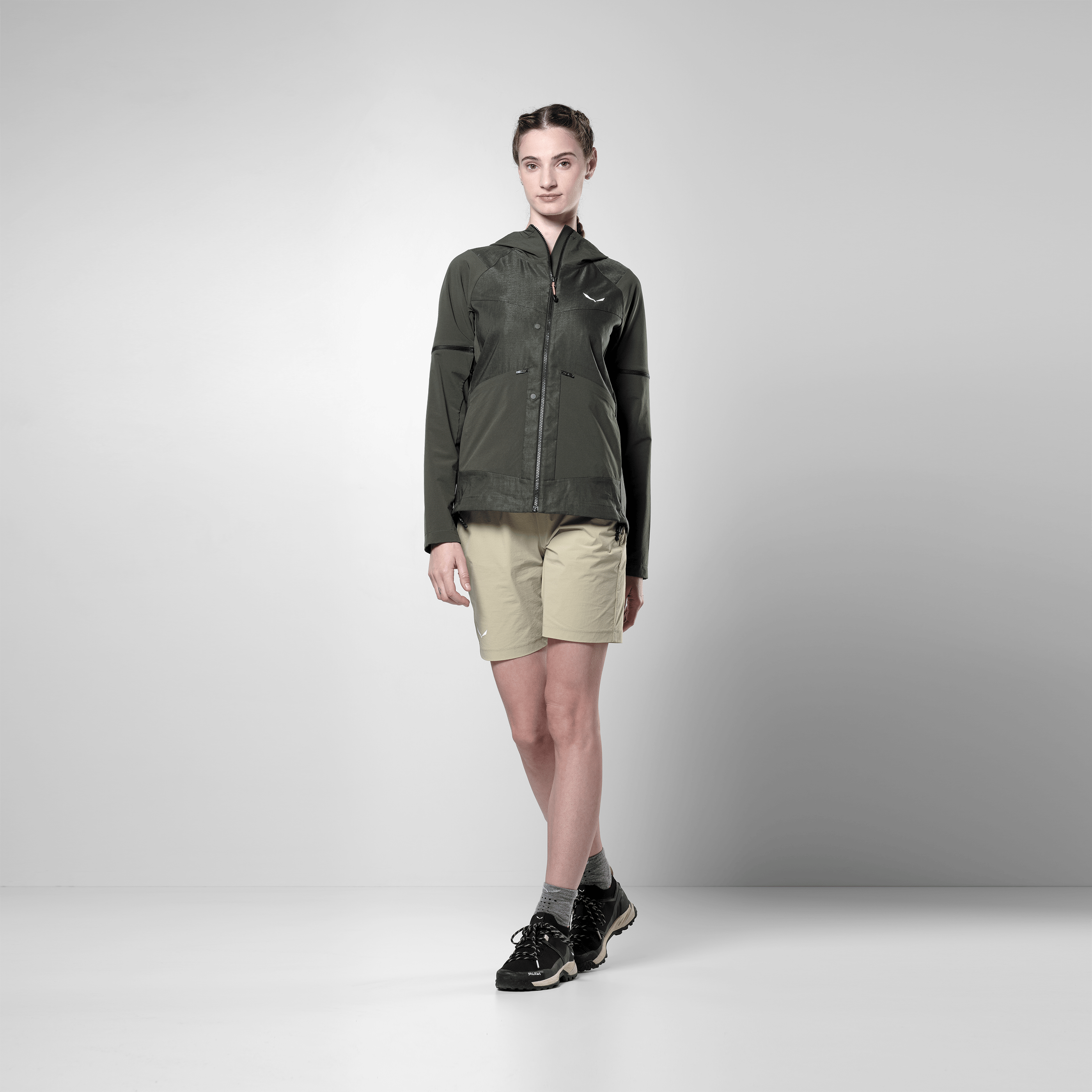 Puez Hemp Durastretch Hybrid 2 in 1 Jacke Damen on_body image