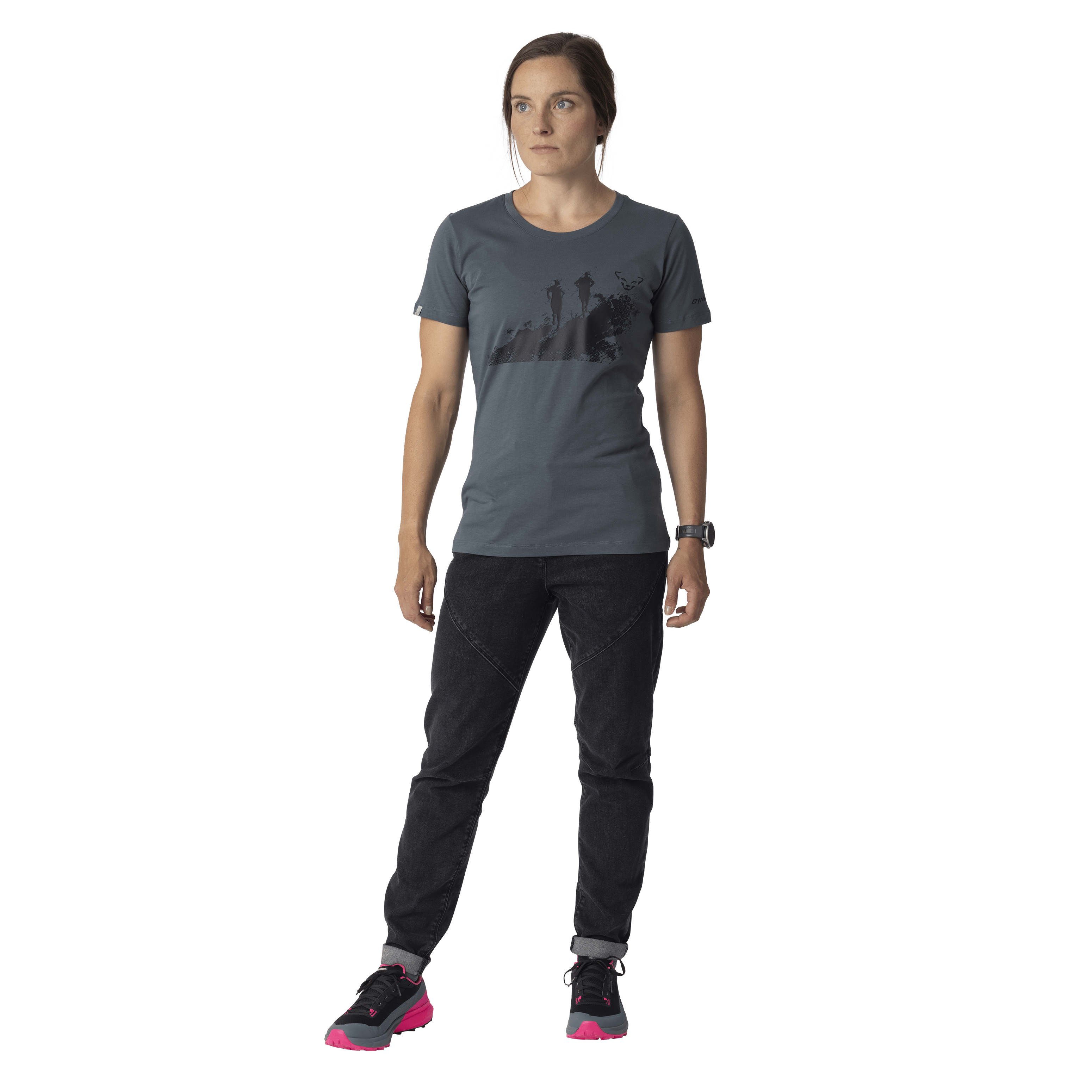 Graphic Cotton T-Shirt Damen  on_body image