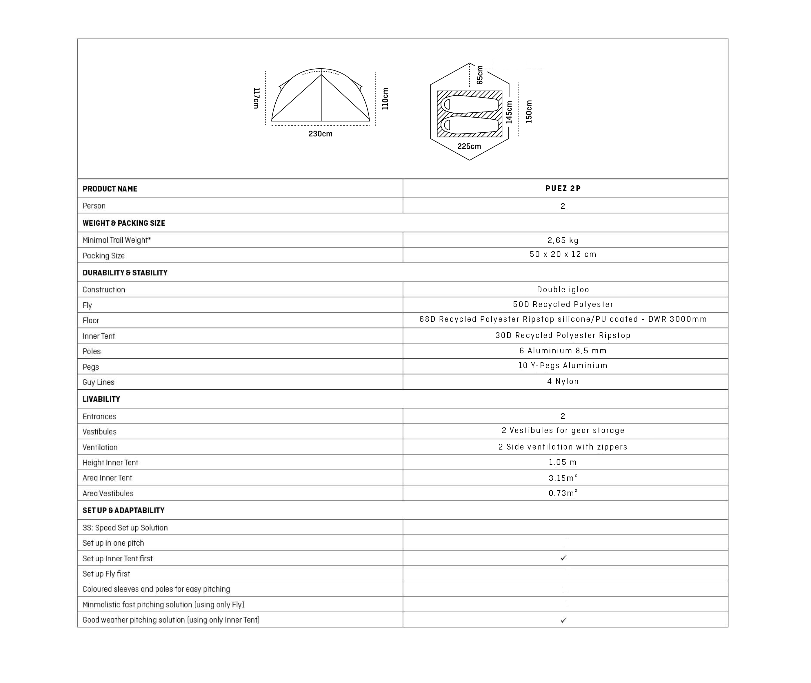 Puez 2P Zelt perspective_view image