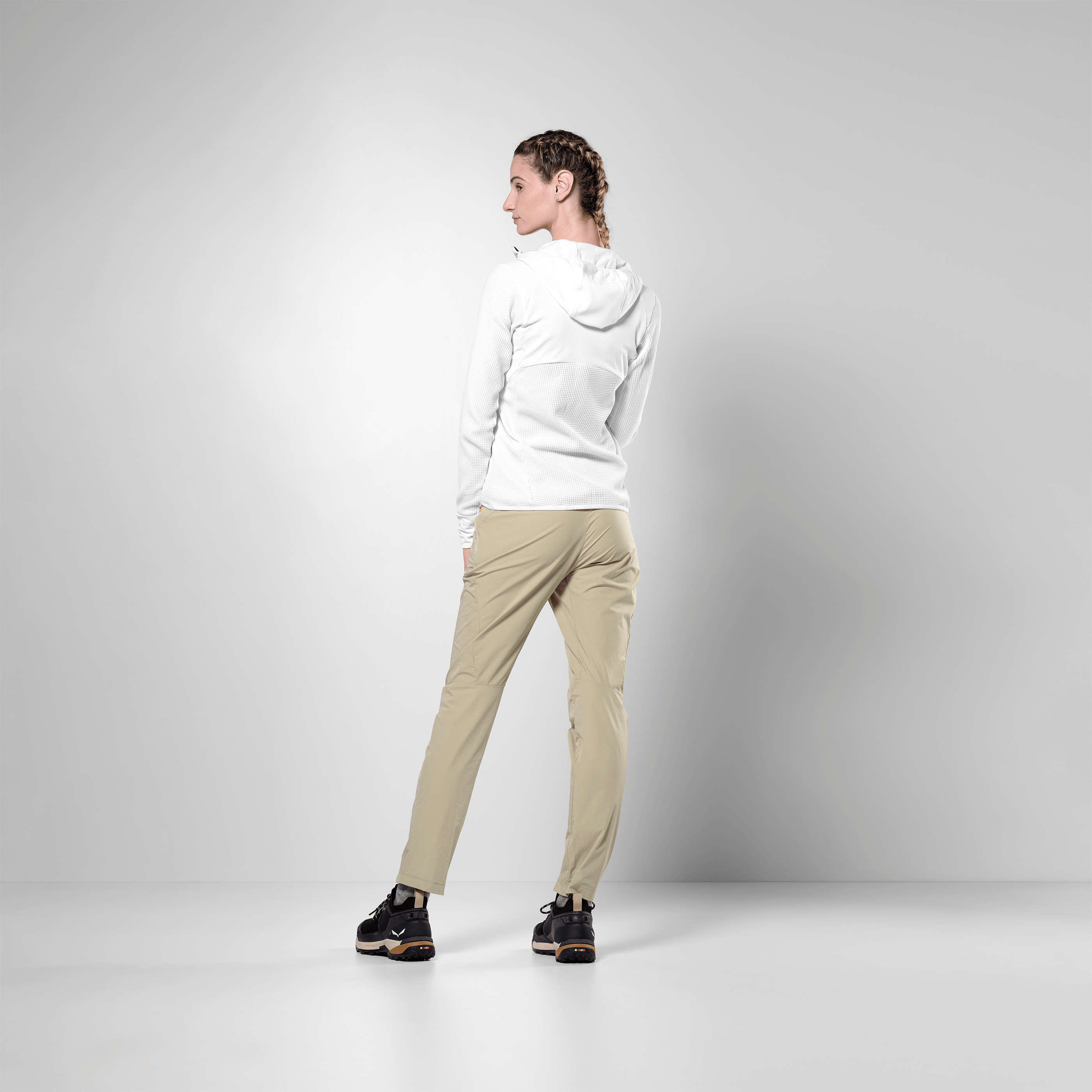 Puez Waffle Hybrid Polarlite Felpa con Cappuccio Donna on_body image