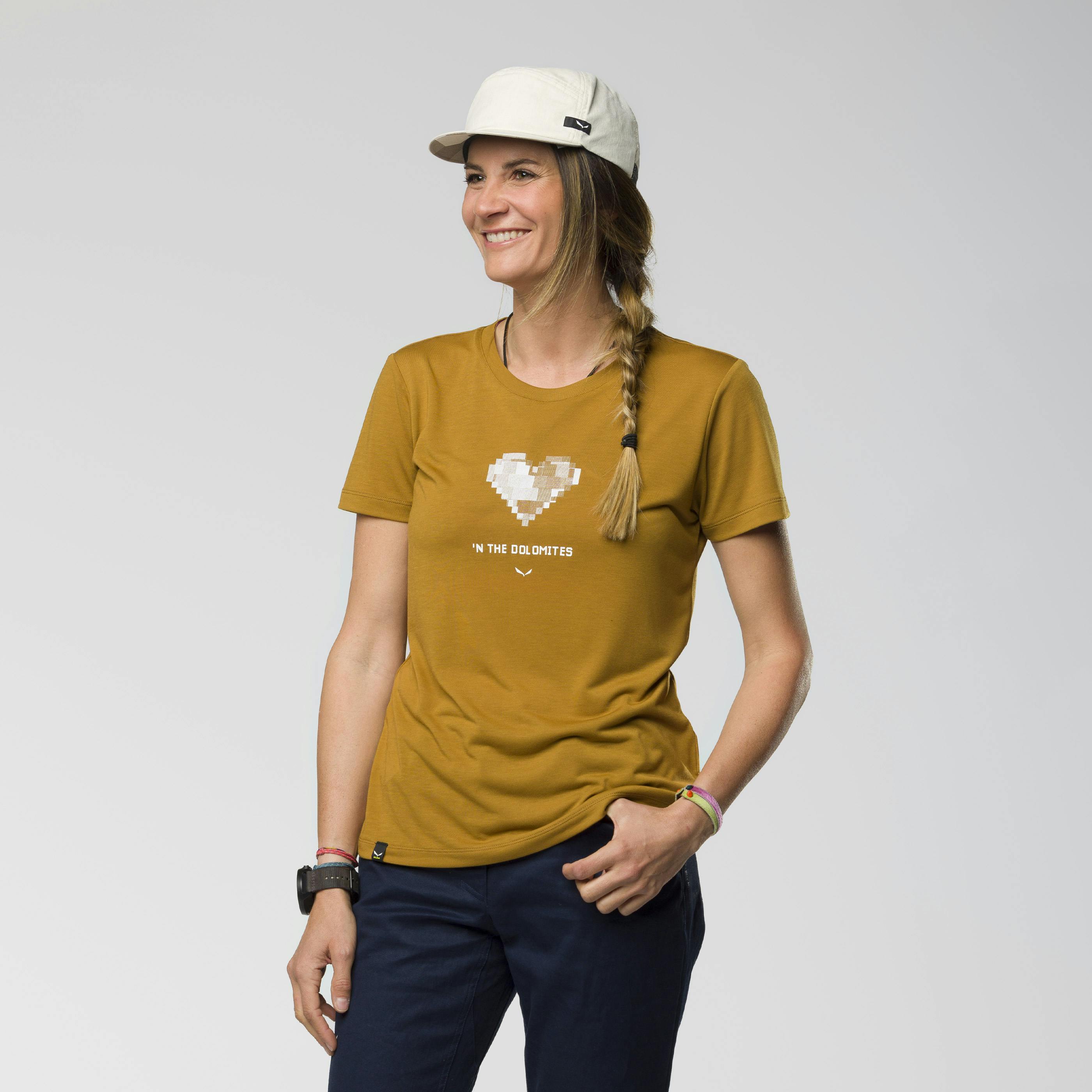SALEWA Pure Building Dry W T-Shirt Donna – Maglietta Tecnica In Tencel Lyocell, Traspirante E Ad Asciugatura Rapida Per Trekking