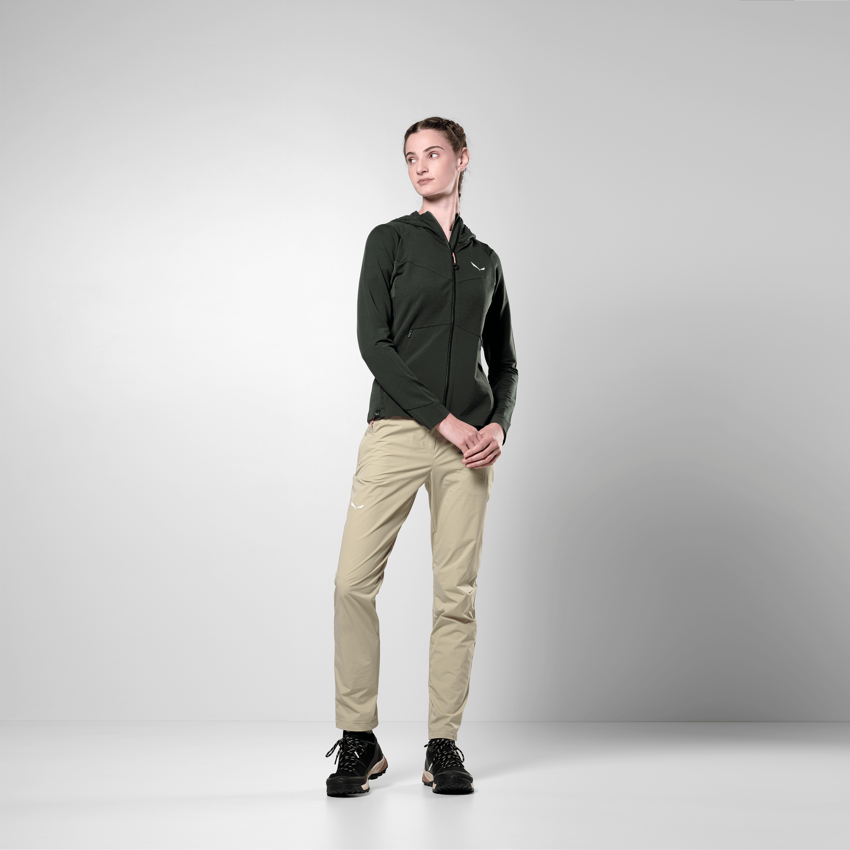 Puez Merino Durastretch Felpa con Cerniera Donna on_body image