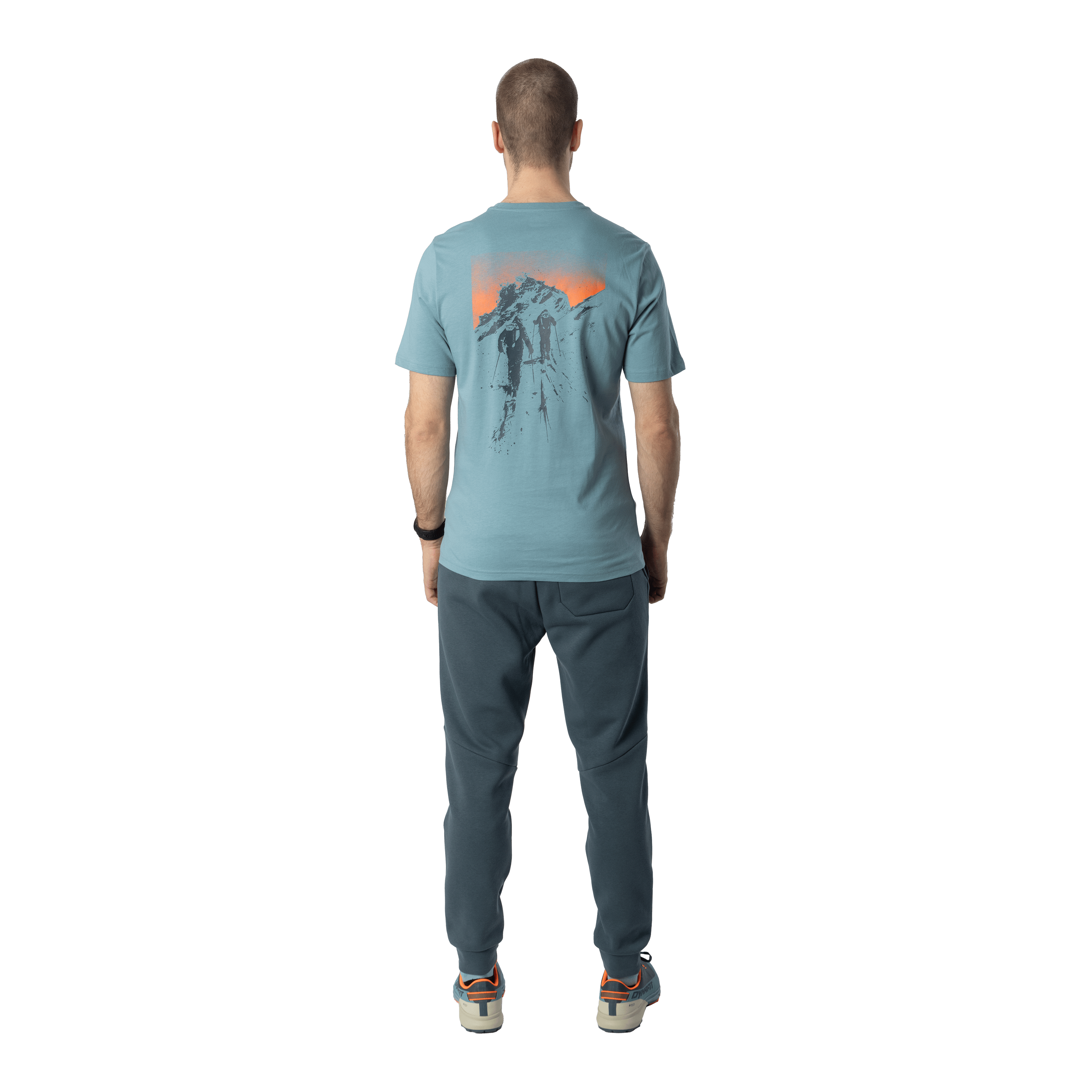 T-shirt in cotone con grafica sul retro uomo perspective_view image