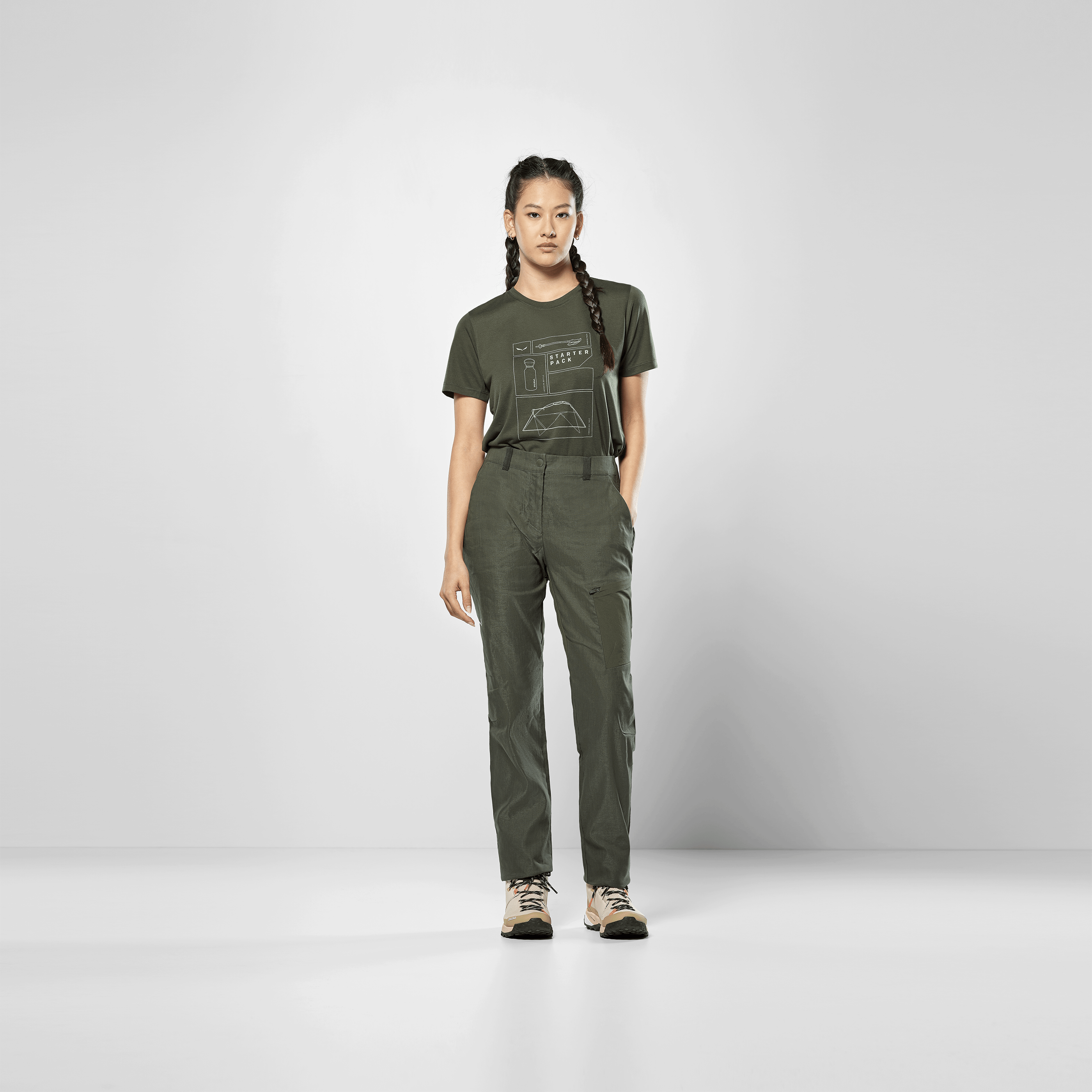 Puez Hemp Durastretch Hose Damen on_body image