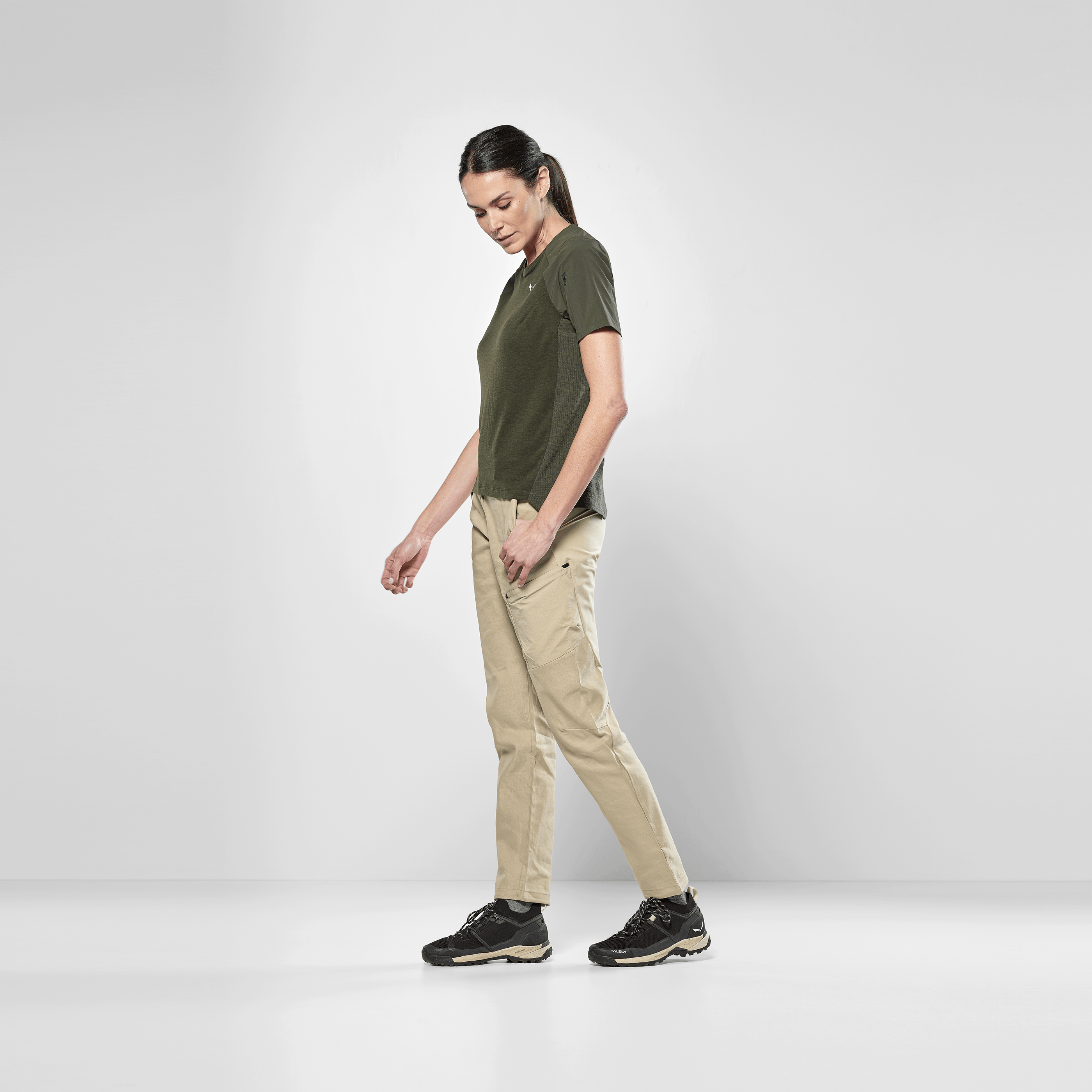 Puez Merino Hybrid Maglietta Donna on_body image