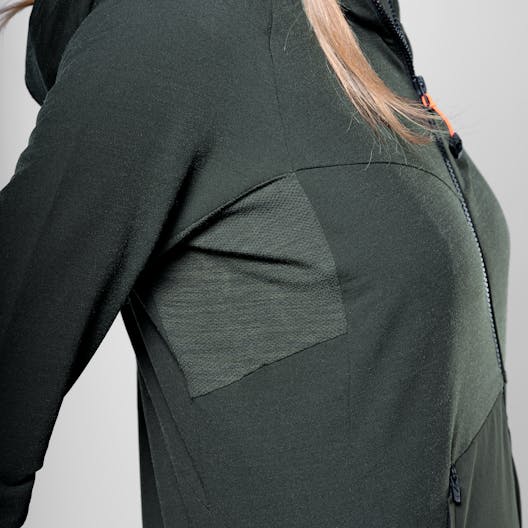 Puez Merino Durastretch Felpa con Cerniera Donna tech_detail image