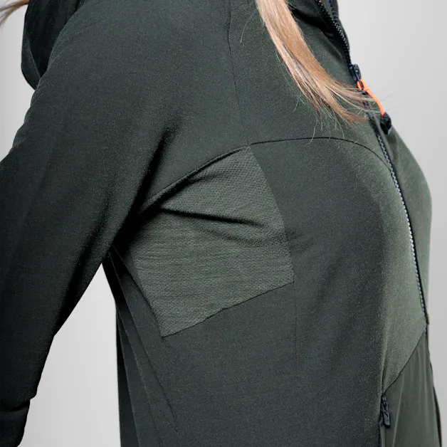 Puez Merino Durastretch Kapuzenjacke Damen tech_detail image