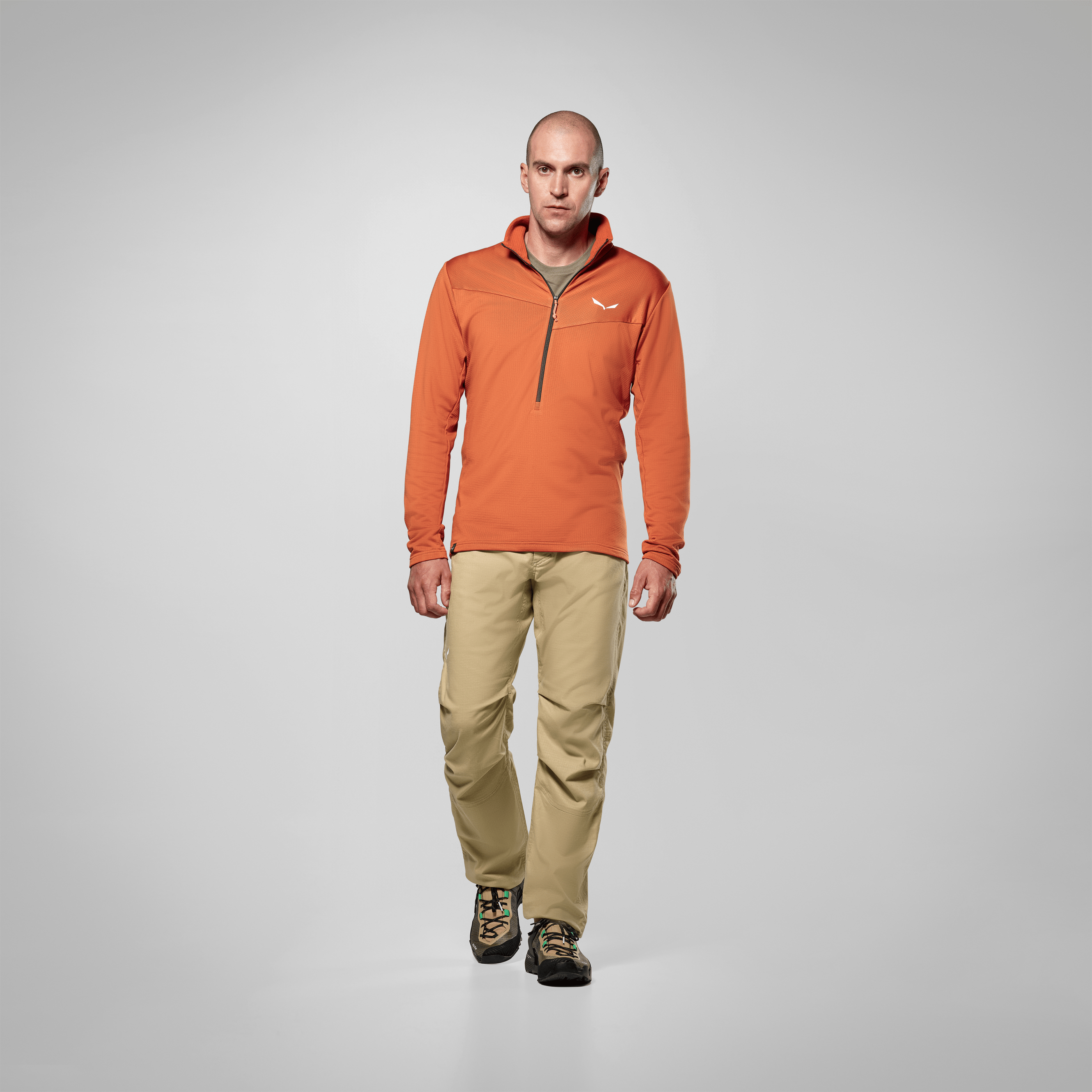 Puez Cammino Polarlite Chaqueta Media Cremallera Hombre on_body image