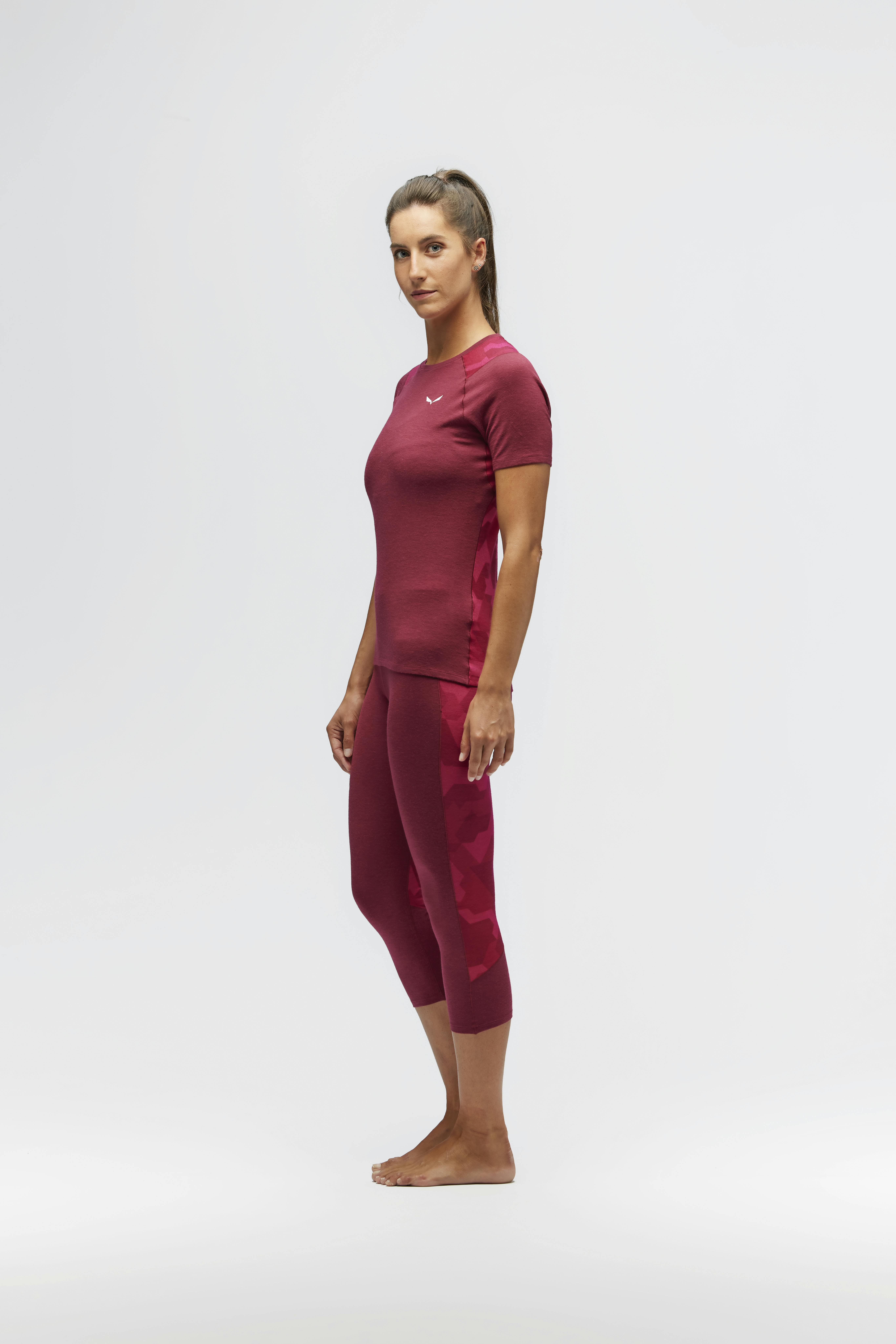 Cristallo Warm Alpine Merino Responsive 3/4 Tight Women  on_body image
