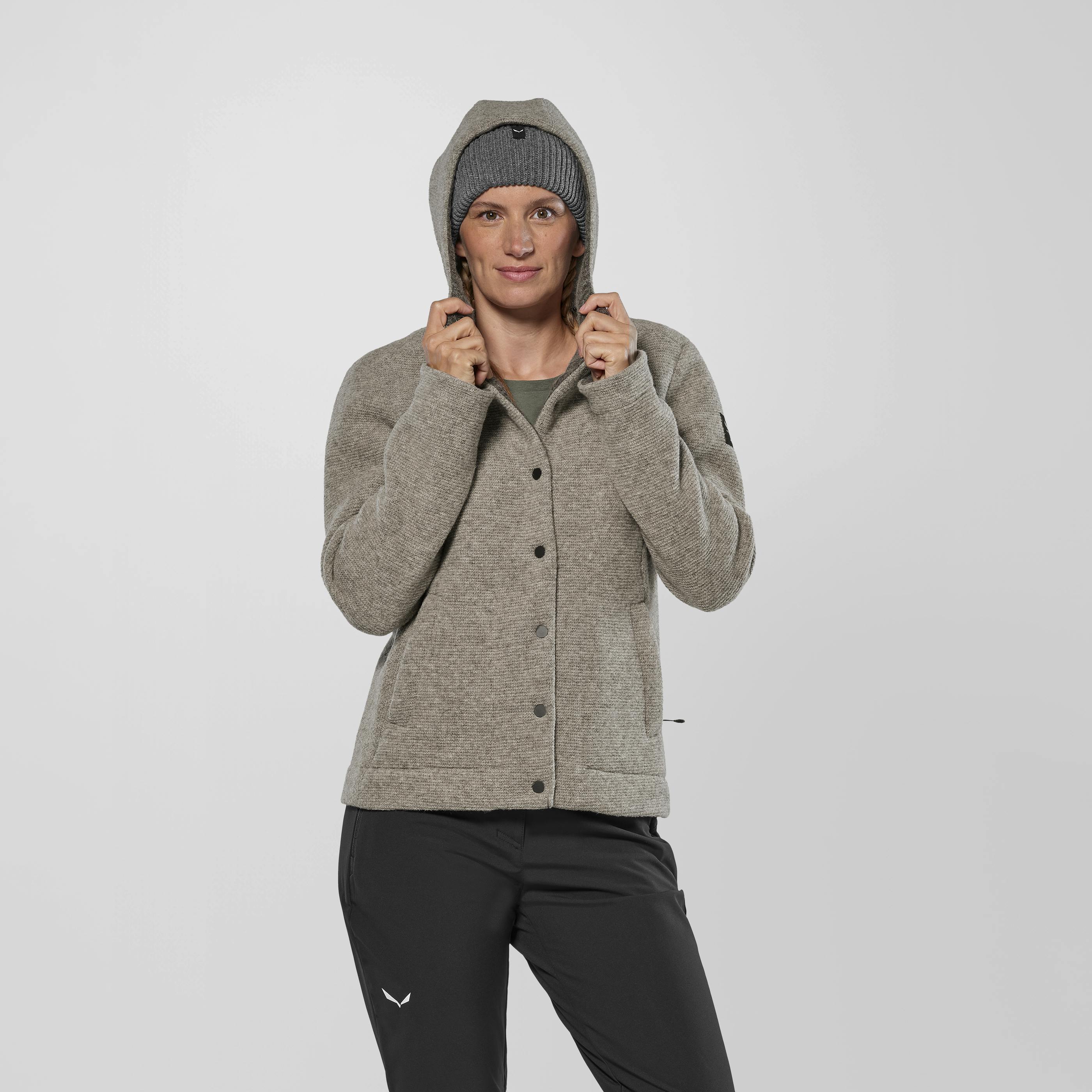 Sarner Undyed Wool Kapuzenjacke Damen hover image