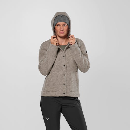 Sarner Undyed Wool Chaqueta Con Capucha Mujer hover image