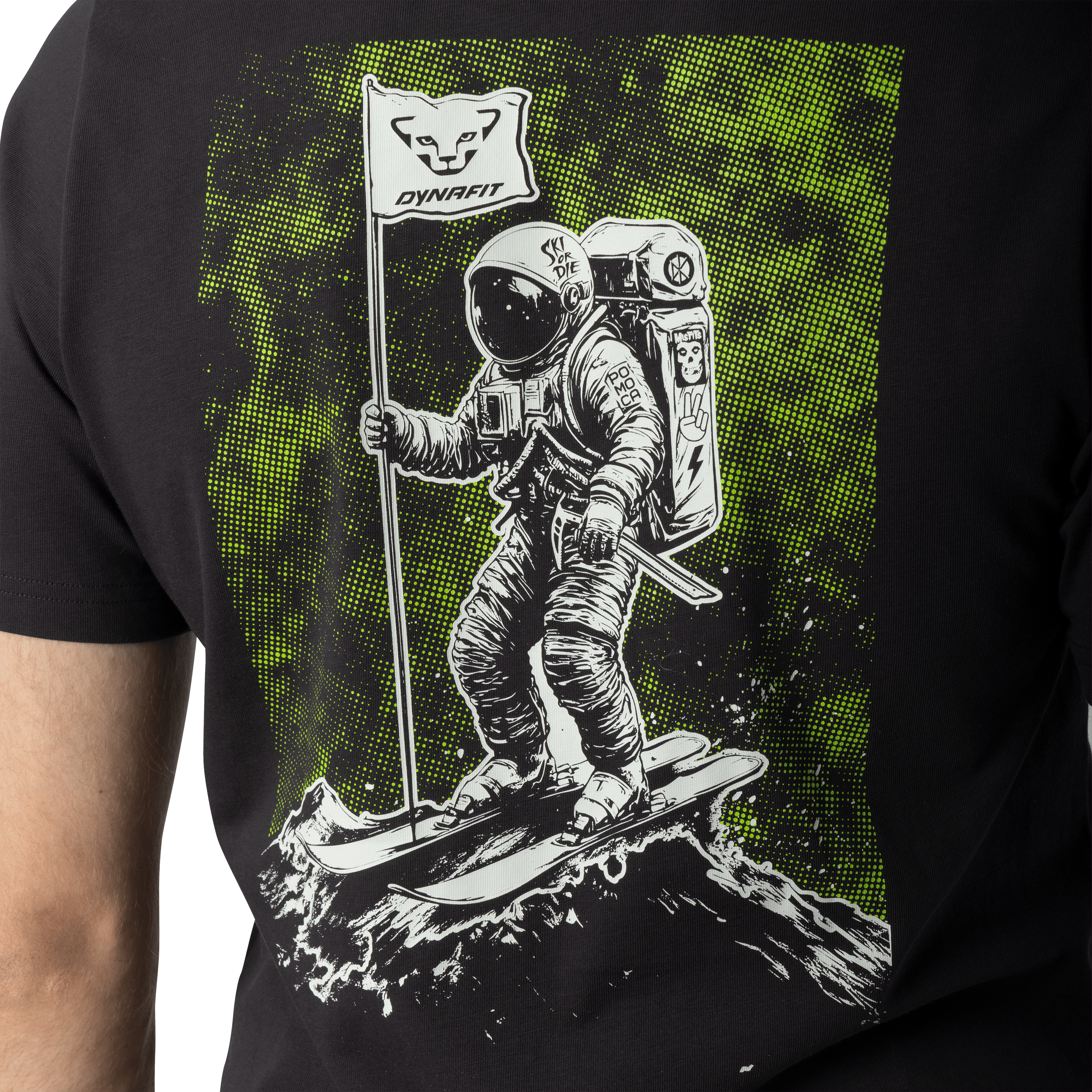 T-shirt in cotone con grafica sul retro uomo tech_detail image