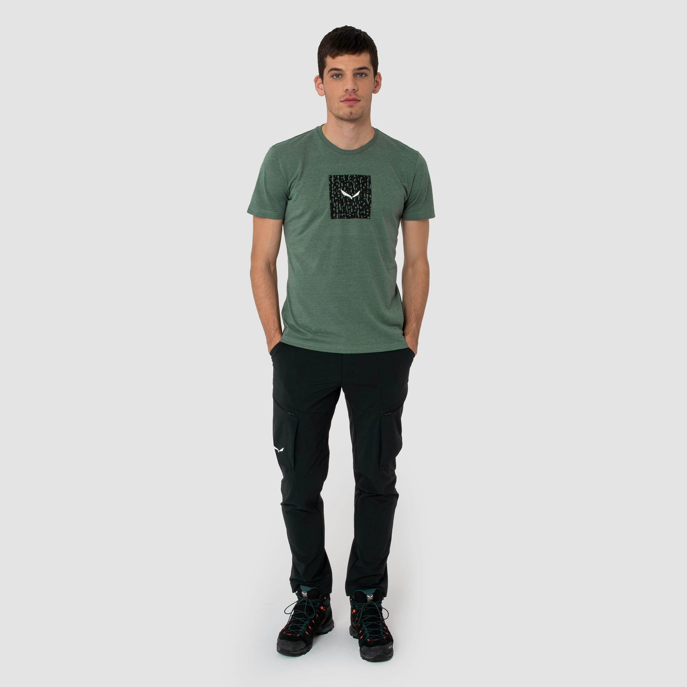 T-shirt Homme SALEWA Dryton Pure Mountain – Gris, Taille L, Logo Unicolore (occasion)