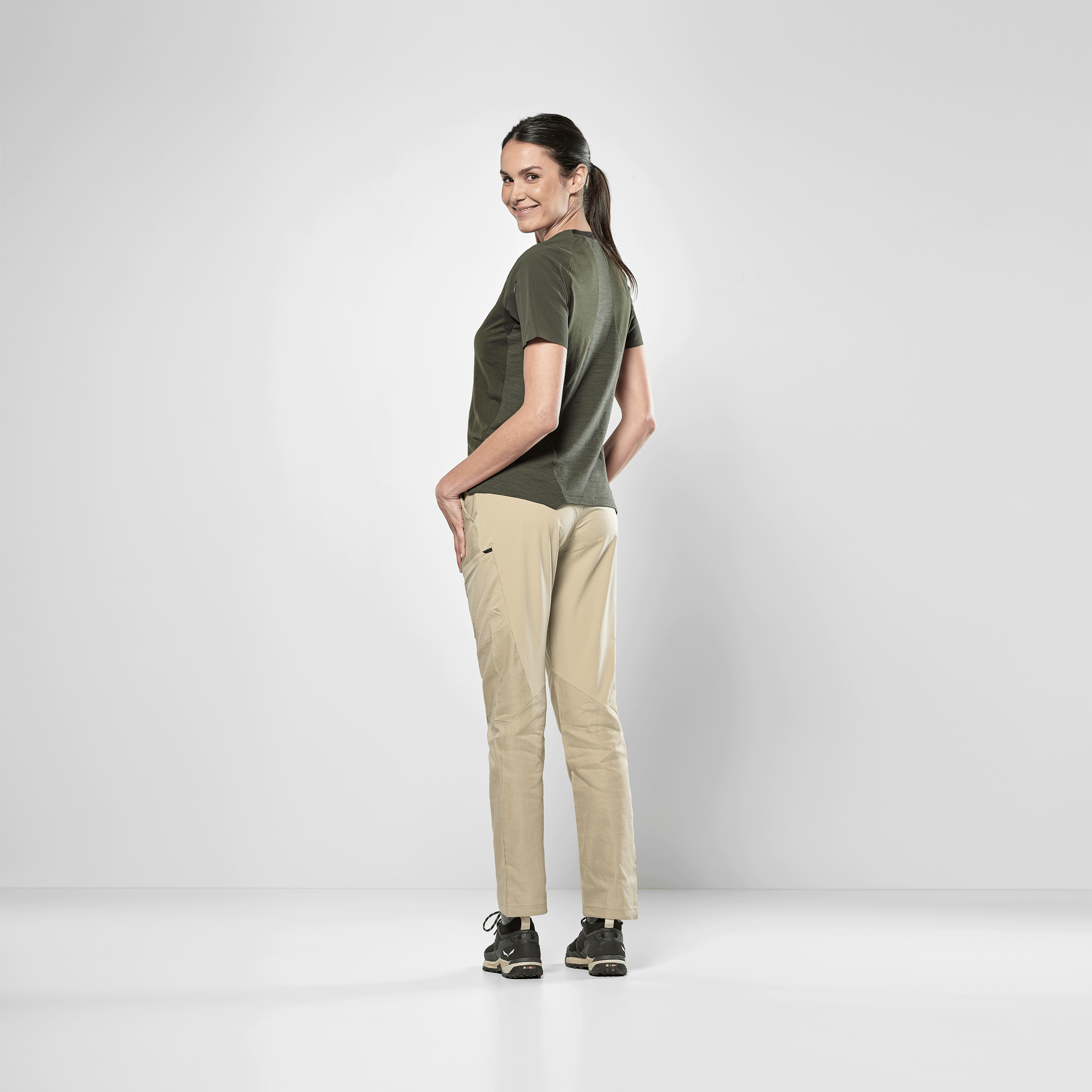 Puez Merino Hybrid Maglietta Donna on_body image